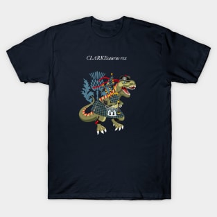 Clanosaurus CLARKsaurus Rex Clark Family Tartan Clarke Plaid T-Shirt